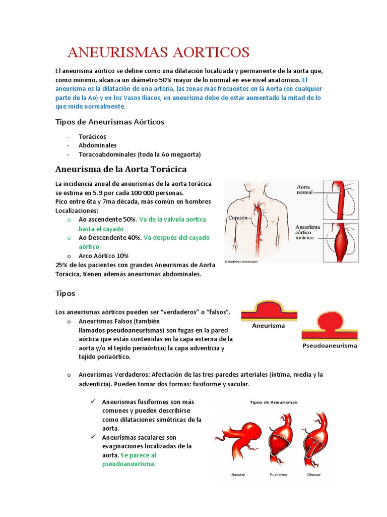 Tipos y Causas de Aneurismas Aórticos | PDF | Salud y bienestar ...