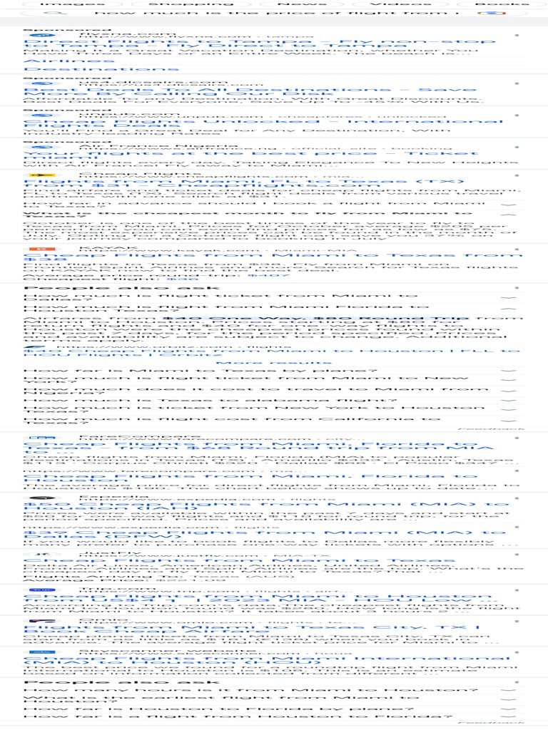 How Much Is The Price of Flight From Miami To Texas Google Search