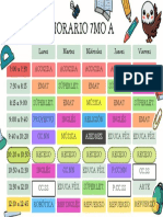 Horario A4 Horizontal Clases Semanal Infantil Rosa Verde Azul Naranja-2