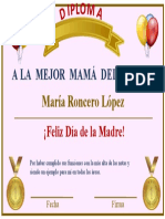 Diploma Dia de La Madre