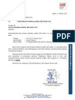 Surat Pemberitahuan Hasil Uji Pelatihan Audito ISPO Batch XVI