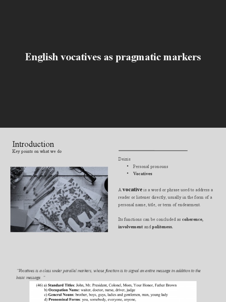 Vocatives | PDF | English Language | Interpersonal Relationships