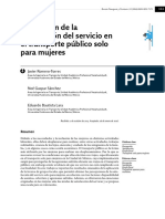 Percepción de La Satisfacción Del Servicio en El Transporte Público Solo para Mujeres