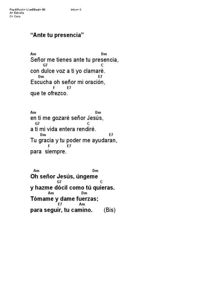Ante Tu Presencia | PDF