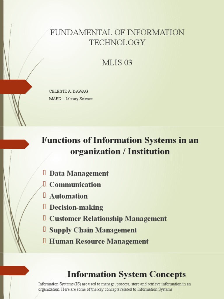 Fundamental of Information Technology | PDF