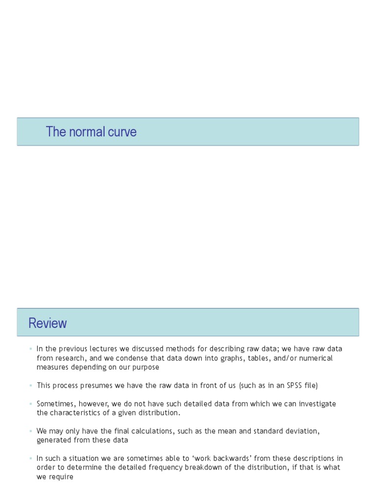 Handout 06 - Normal Curve | PDF