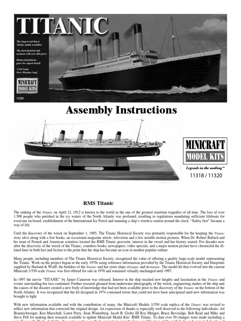 Minicraft Titanic Model Assembly Guide | PDF | Brown | Grey