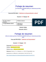 Fichaje de Resumen - DEFINICIÓN DE EMPRENDEDOR