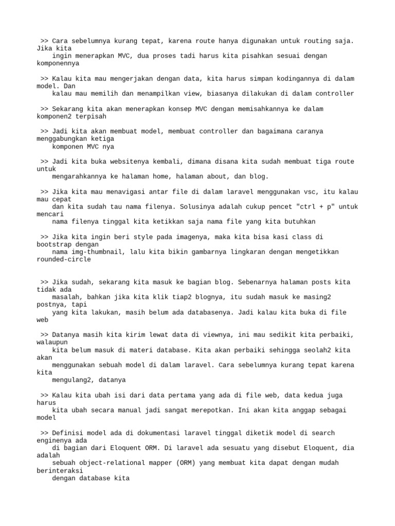 Tutorial Laravel 8 Pt 4 Model Collection Controller Pdf
