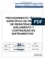 Procedimiento Pruebas de Aislamiento y Continuidad