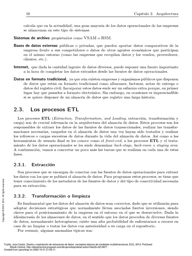 Procesos ETL | PDF | Almacén de datos | Bases de datos