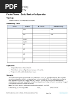 10.4.3 Packet Tracer - Basic Device Configuration