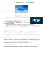 Mudanças Climáticas e o Acordo de Paris