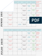 Calendario 2023 Mensual Anual en Documento A4 Multicolor Pastel Imprimible