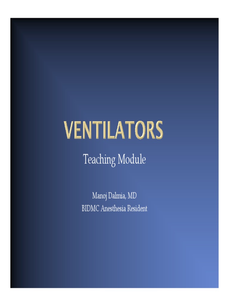 Ventilator Lecture Pdf Breathing Diseases And Disorders