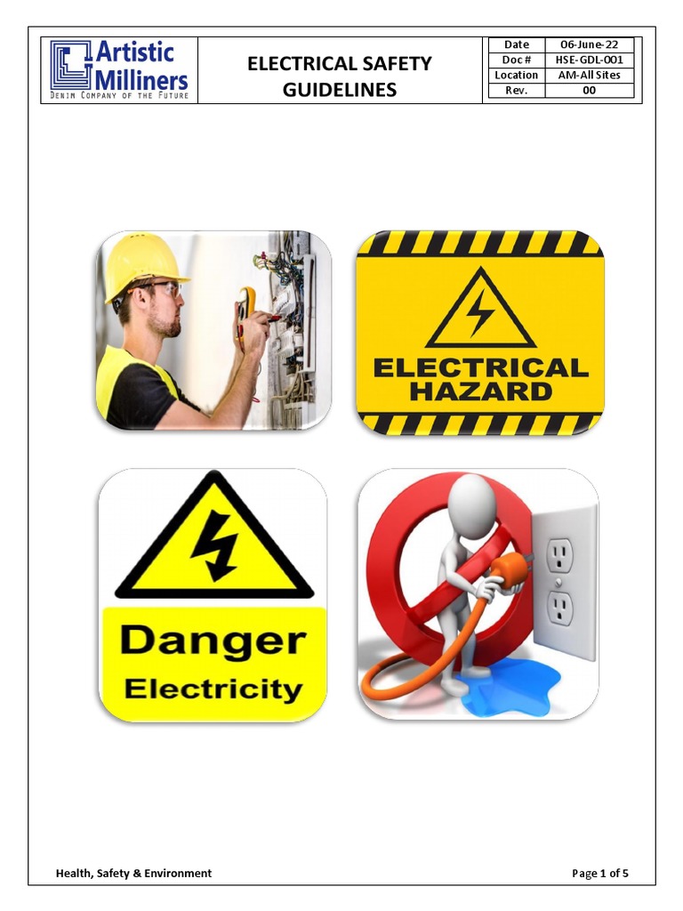 Electrical Safety Guidelines For All Sites 1 PDF Electrical