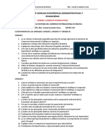 Cuestionario Cin 150 - Historia Del Comercio en Bolivia - Unidades I, Ii y Iii
