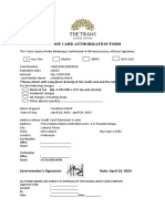 Credit Card Authorization Form