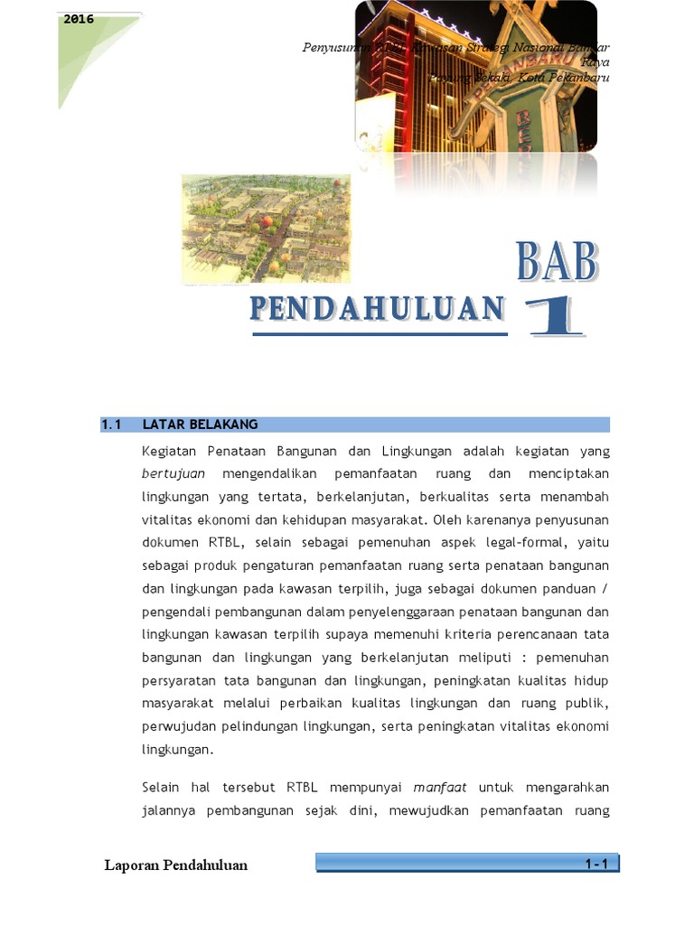 RTBL Kawasan Strategis Pekanbaru 2016 | PDF