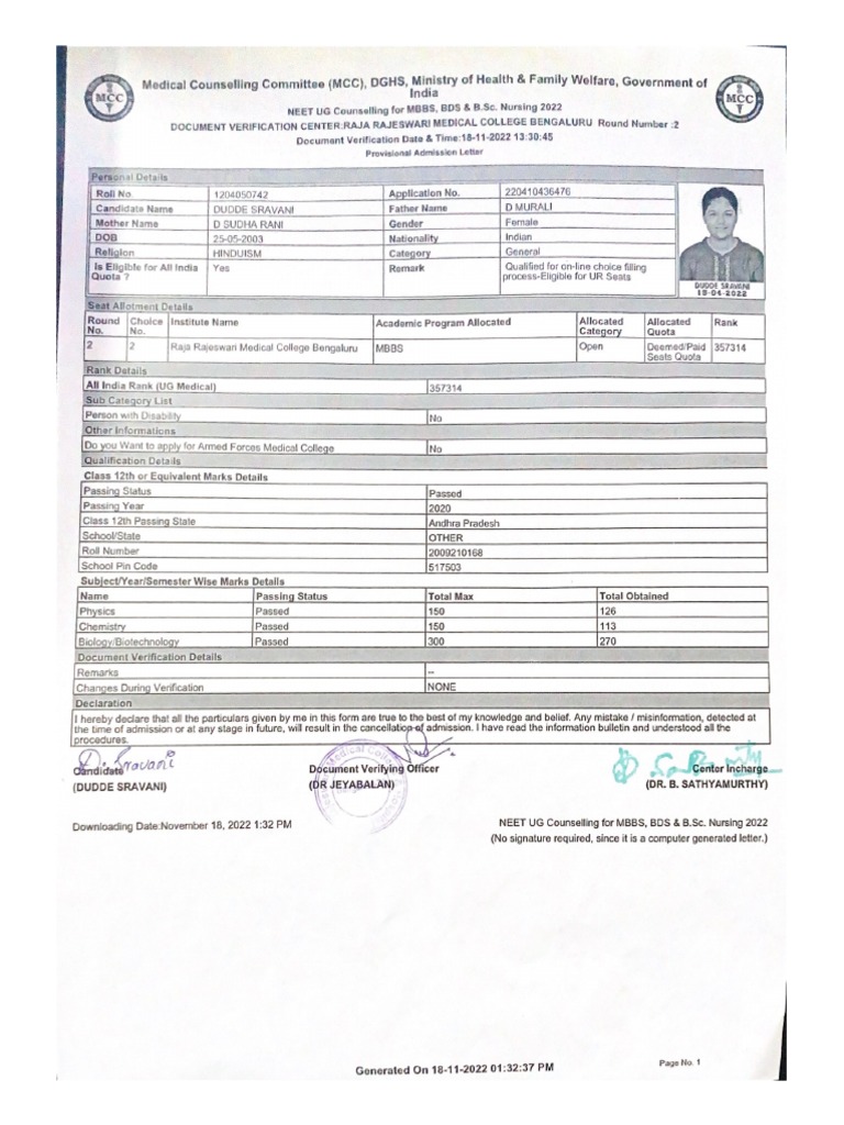 Medical Counselling Committee (MCC), DGHS, Ministry of Health & Family ...