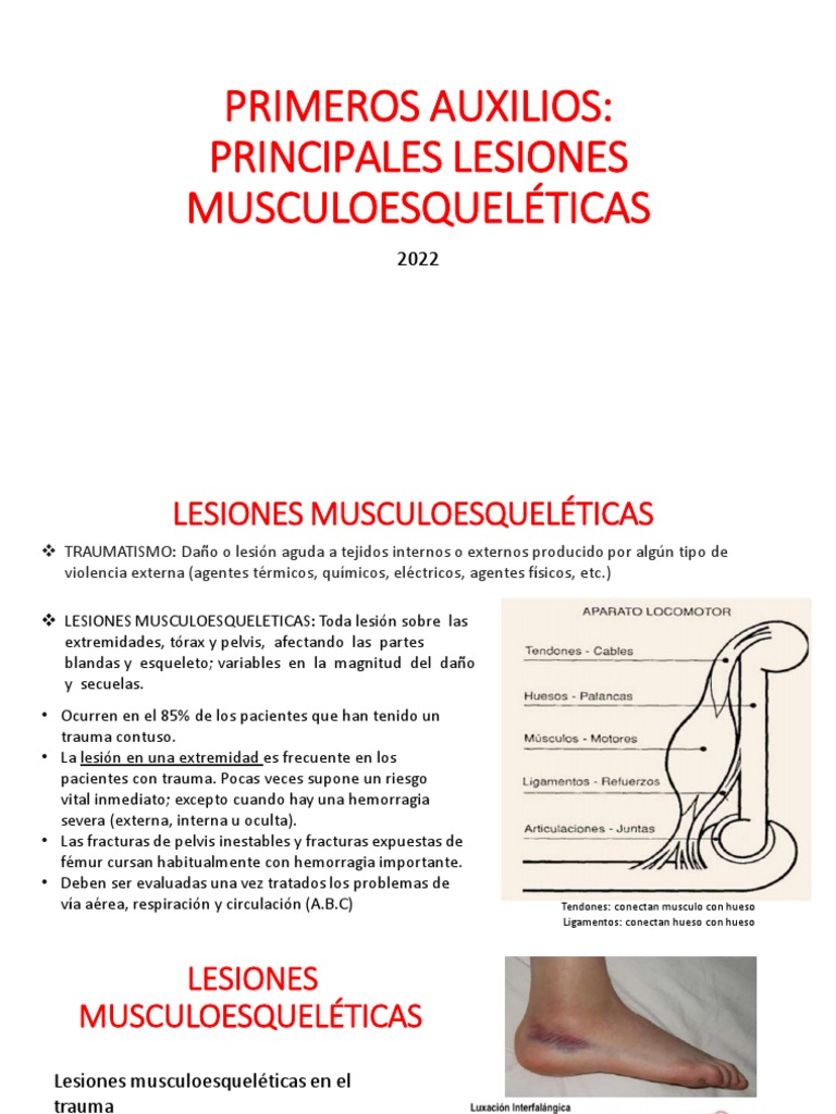 Primeros Auxilios Musculoesqueleticas Sem 5 | PDF | Lesión | Primeros ...
