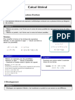 Cours Calcul Littéral