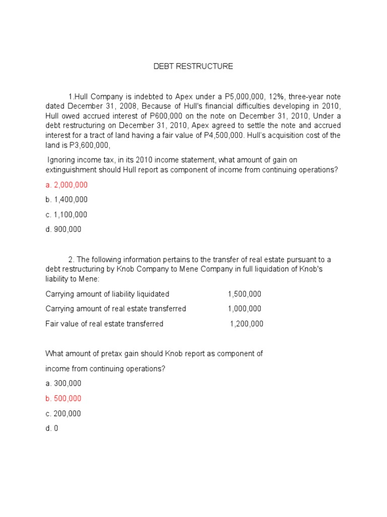 Debt Restructure | PDF | Bonds (Finance) | Present Value
