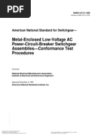 ANSI C37 51 1989 Metal Enclosed Low Voltage AC Power Circuit Breaker Switchgear Assemblies Conformance Test Procedures