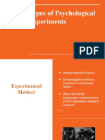 3 Types of Psychological Experimental Methodology