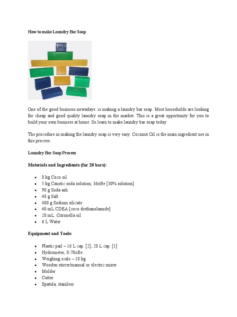 How To Make Laundry Bar Soap Pdf