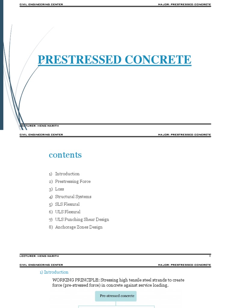 Overview of Prestressed Concrete Systems | PDF | Prestressed Concrete ...