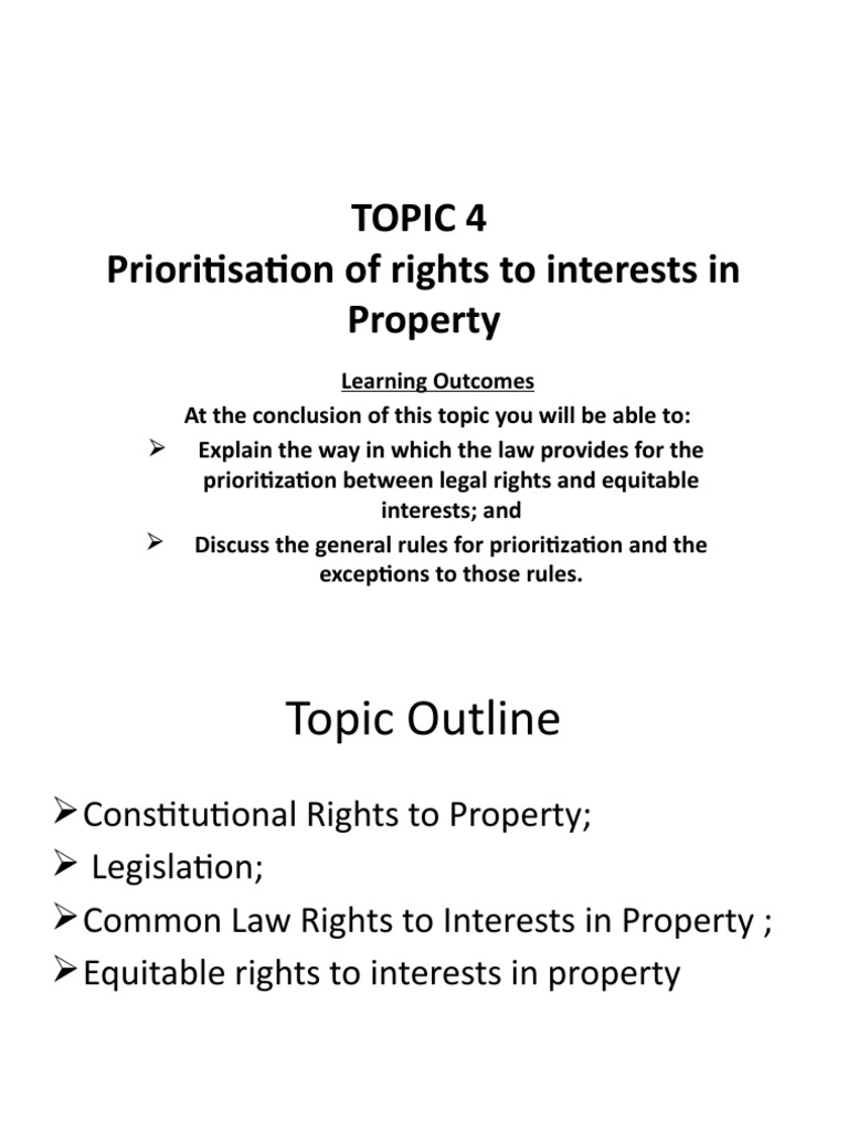 Prioritization of Property Rights | PDF | Mortgage Law | Ethical Principles
