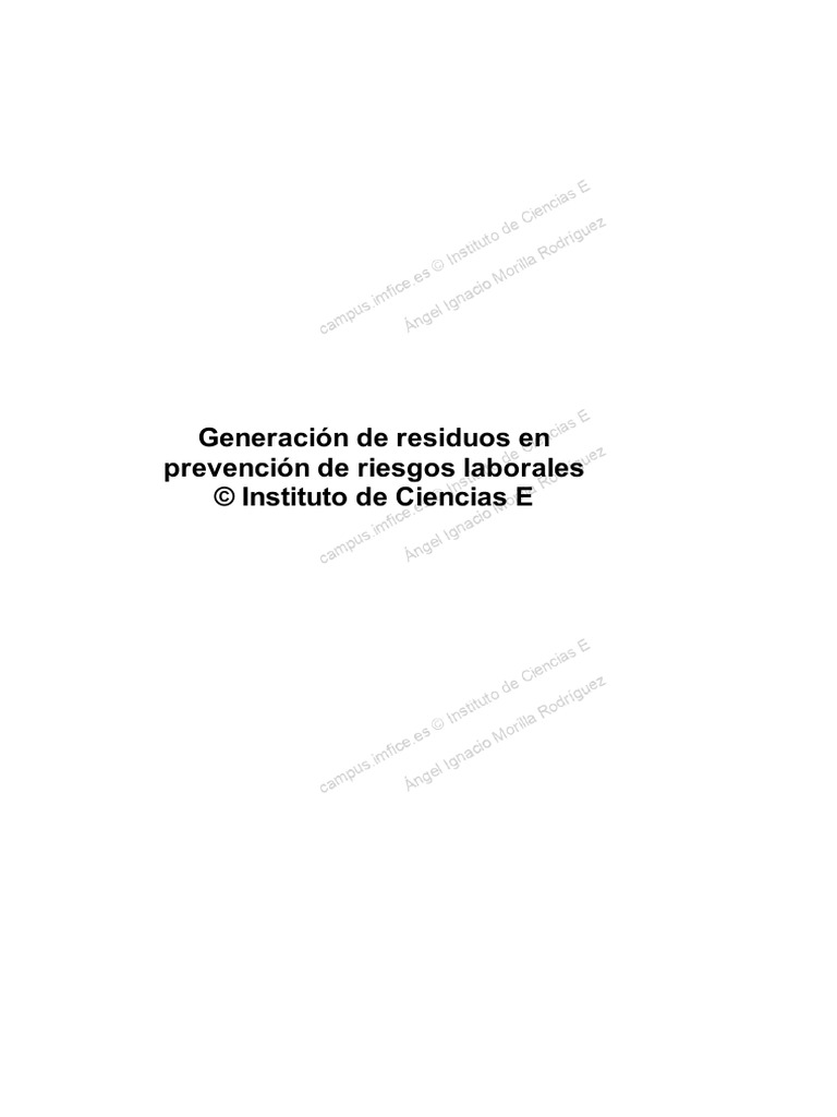 05 Generacion de Residuos en Prevencion de Riesgos Laborales | PDF ...