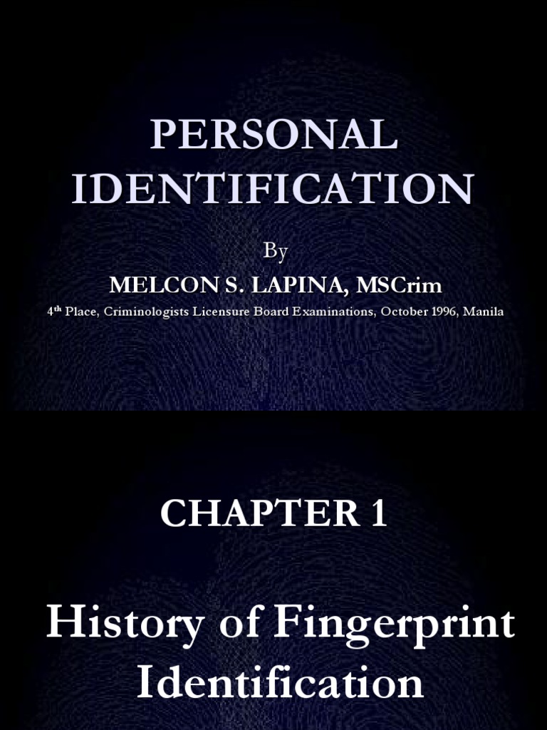 Fingerprint Identification PDF Fingerprint Hand