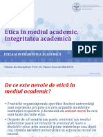 Etica in Mediul Academic - Integritatea Academica