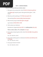 Movers Speaking Test Questions Guide | PDF | Eating Behaviors Of Humans ...