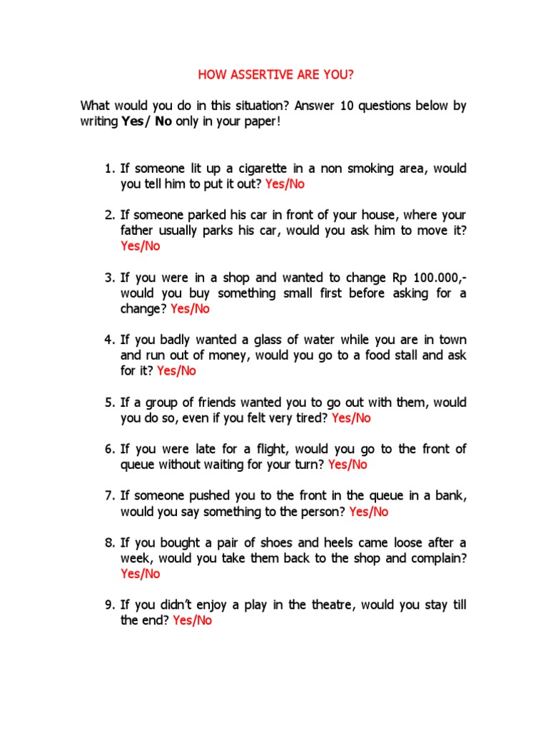 Personality Test Game PDF