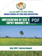 Implication of GST On Agri - Input Market in India: July 2017 - Survey Report