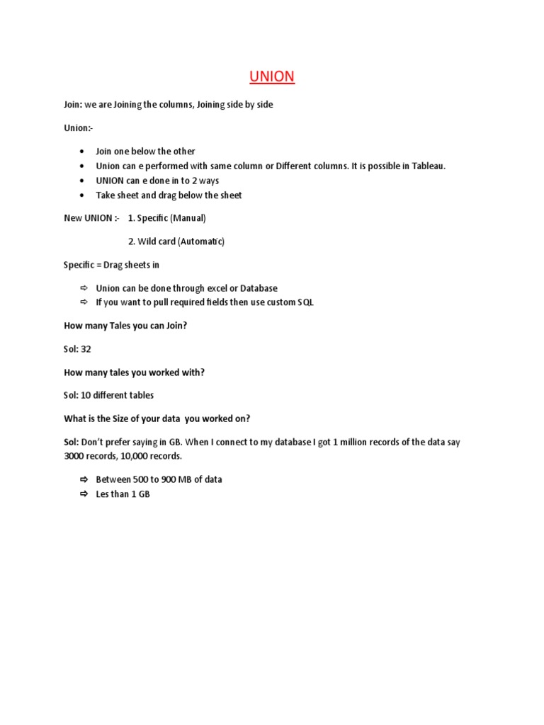 Tableau Interview IMP Questions | PDF | Databases | Microsoft Excel