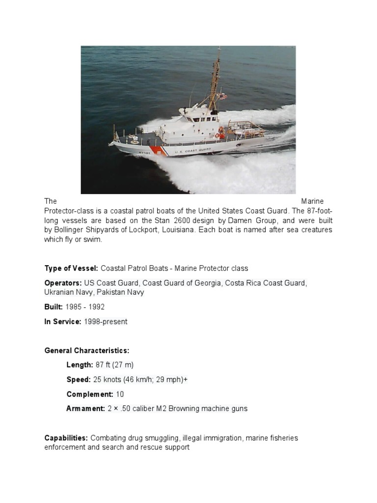 USCG Marine Protector-Class Patrol Boats | PDF
