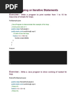 Java Looping Statements Notes