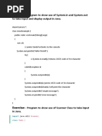 Java Input Output Syste, in Out Console and Scanner Example TP