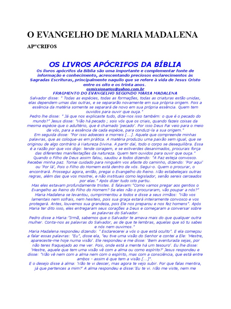 O Evangelho de Maria Madalena PDF