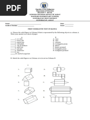 1st summative test in math