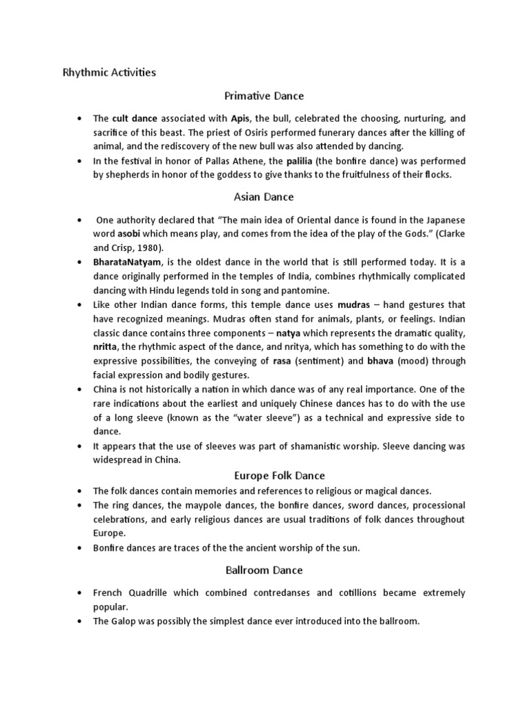 Rhythmic Activities Download Free Pdf Dances Ballroom Dance