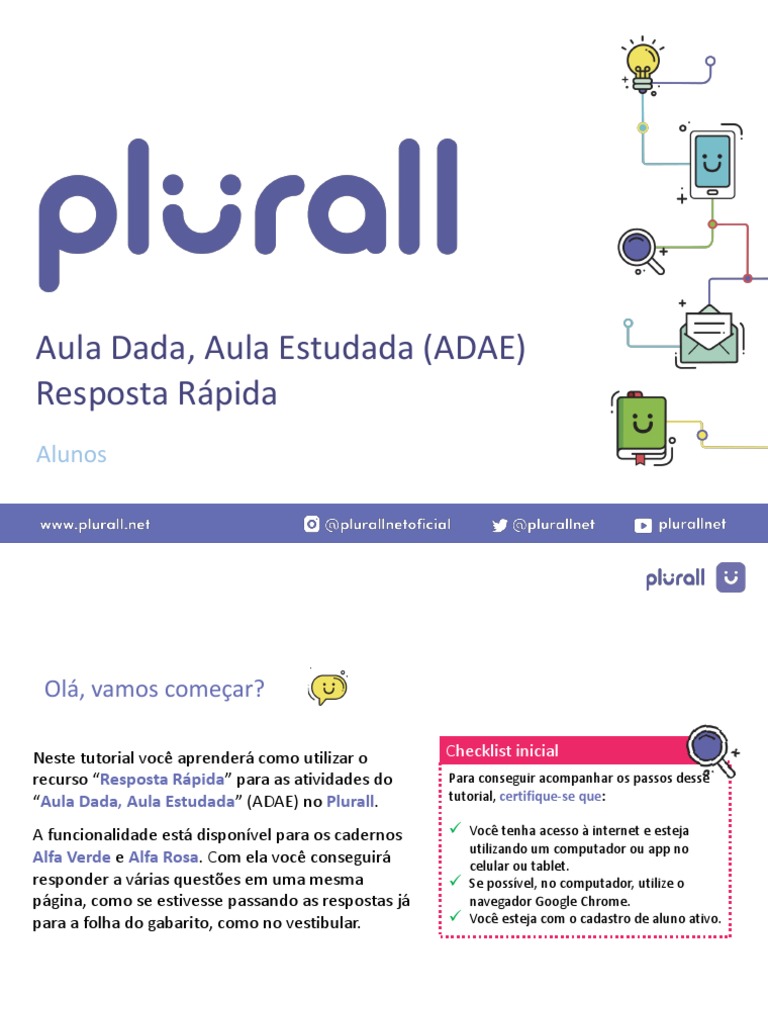 Tutorial Resposta Rápida Plurall | PDF | YouTube | Informática
