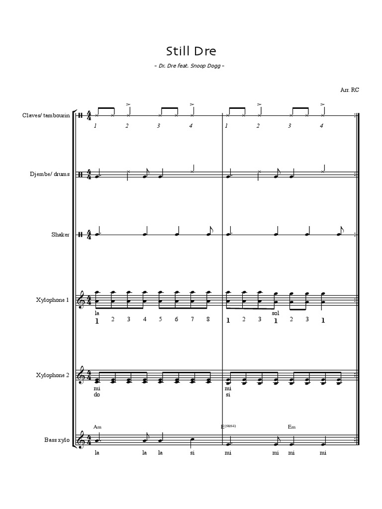 Percussion 10H Still Dre PDF Musical Instruments Hip Hop