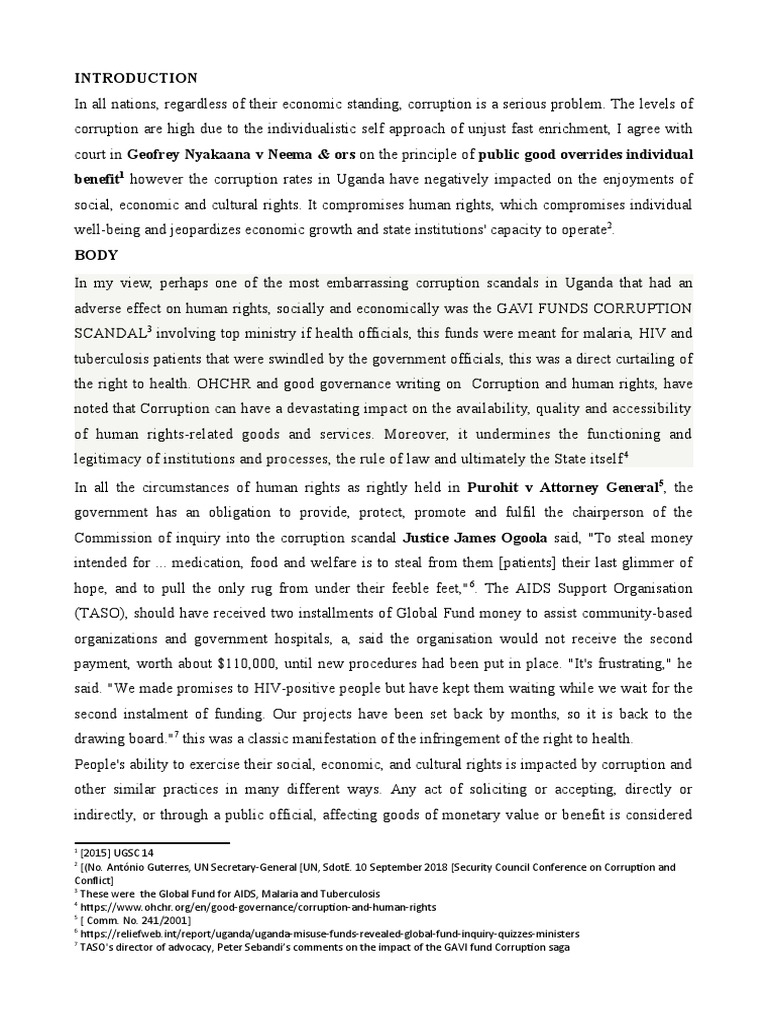 Corruption and Its Effects On Social Economic and Cultural Rights | PDF ...