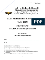 IMC MCQ 2019 Preliminary
