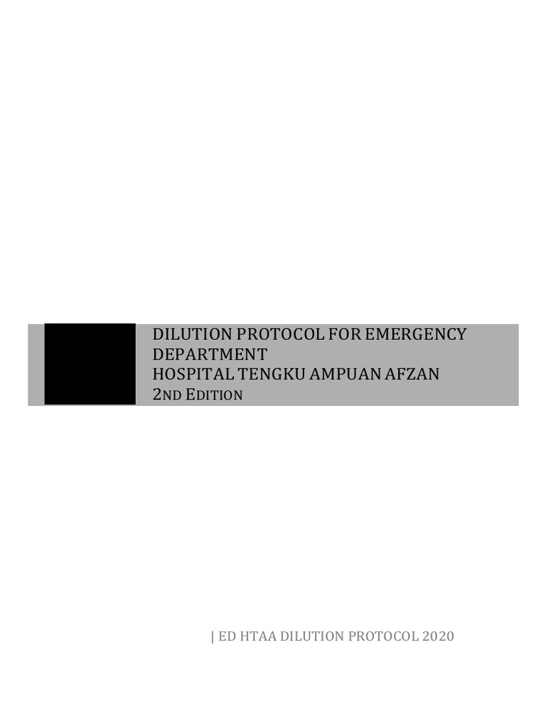 2020 Ed Dilution Protocol PDF Intravenous Therapy Diseases And